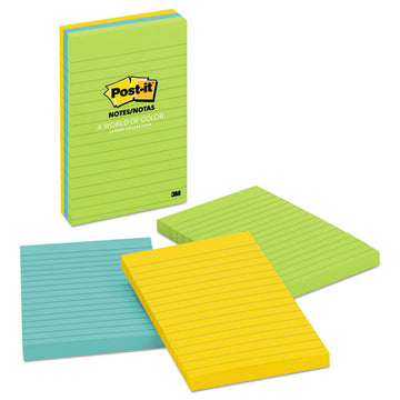 Post-it® Notes Original Pads In Floral Fantasy Colors, Lined, 4 X 6, 100 Notes-pad, 3 Pads-pack freeshipping - TVN Wholesale